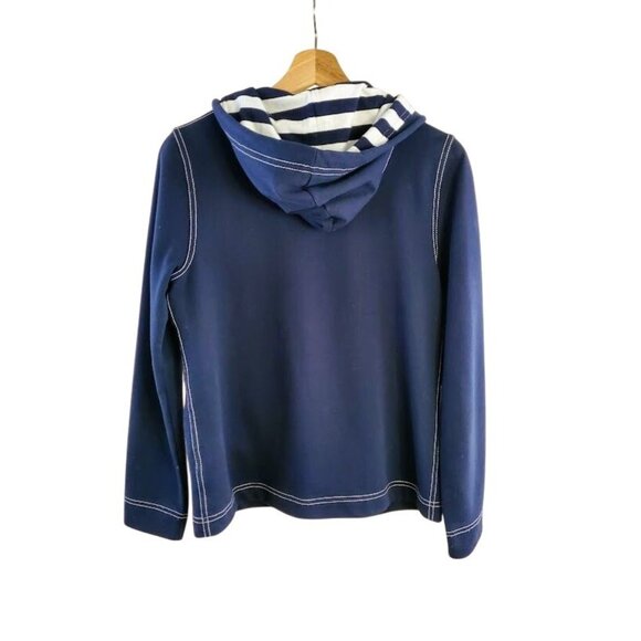 Anne Klein Sport Navy Hoodie Jogger Set Striped Lined Zip Jacket Small - Picture 5 of 7